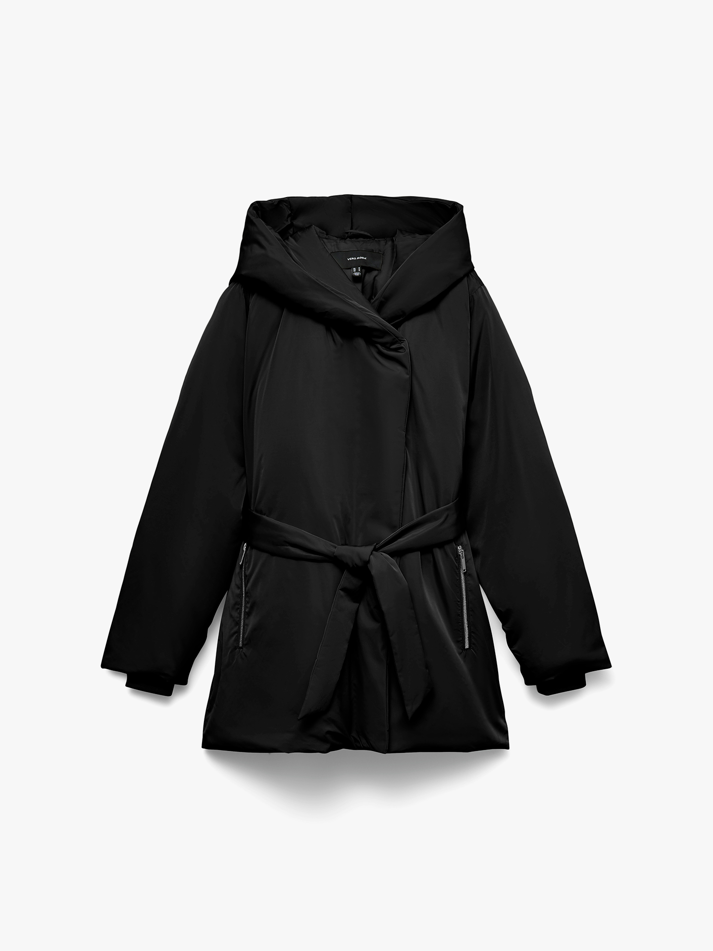 Parka Acolchoada com Capuz e Cinto