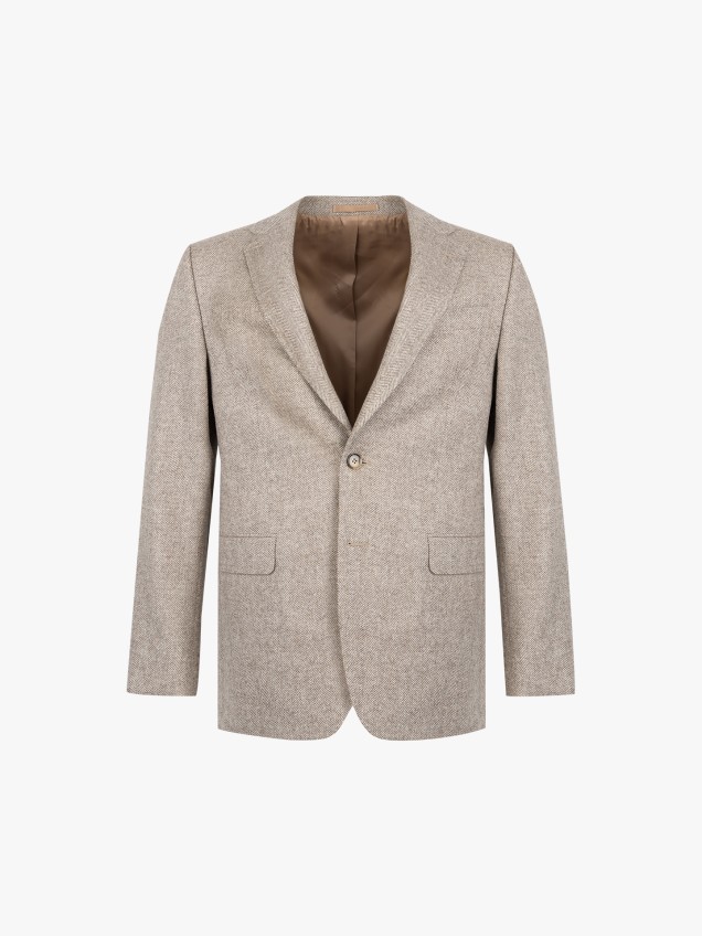 Blazer com Padrão Espinha de Peixe