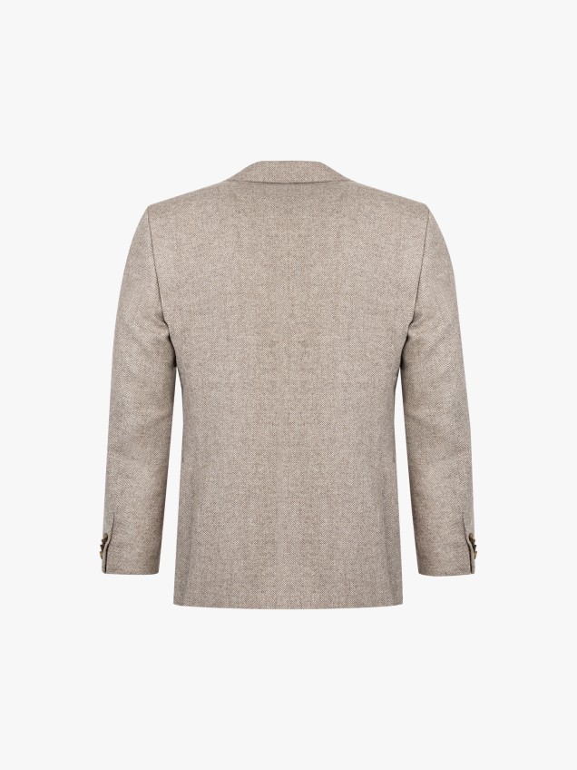 Blazer com Padrão Espinha de Peixe