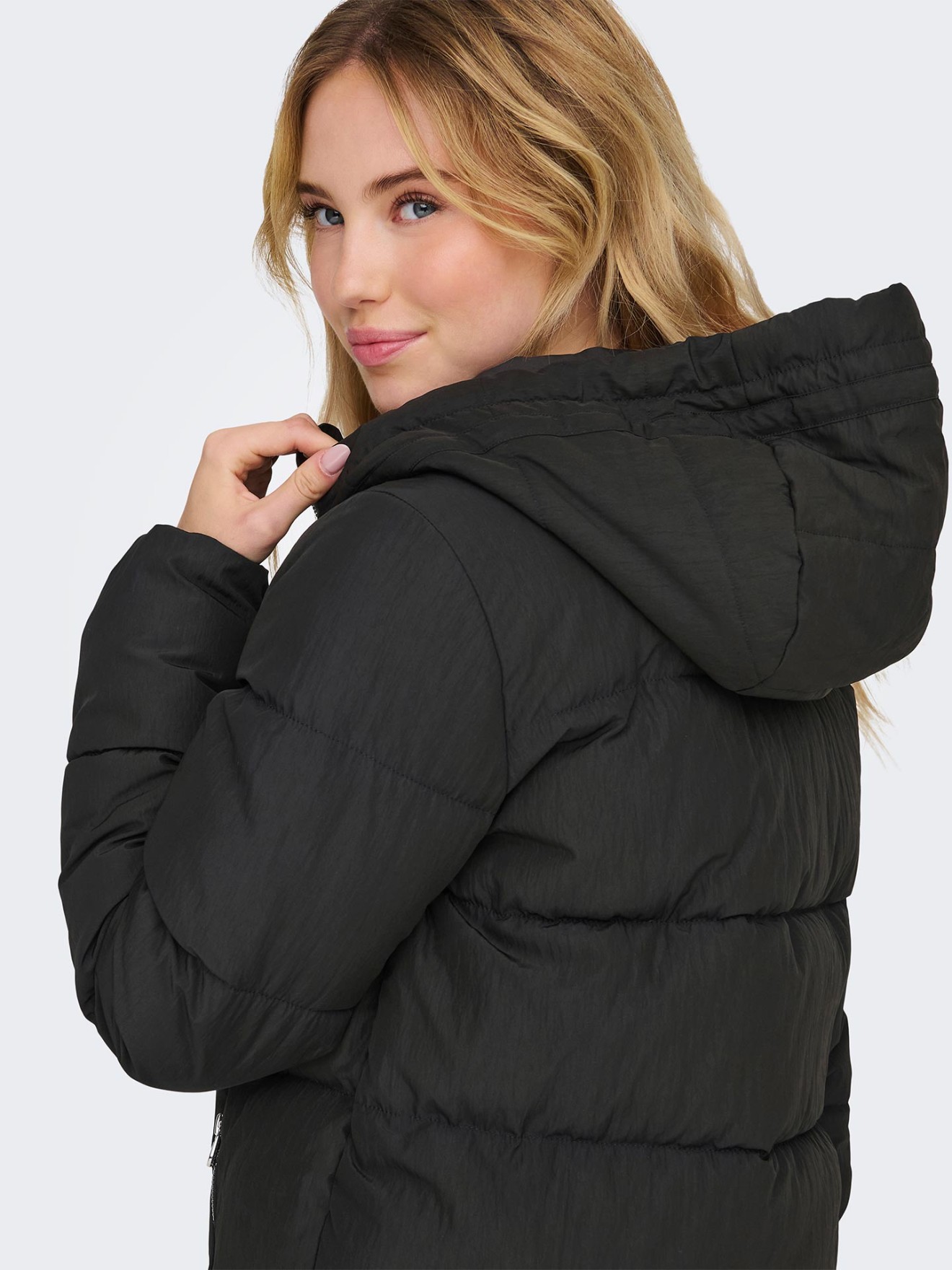Parka Acolchoada Comprida com Capuz