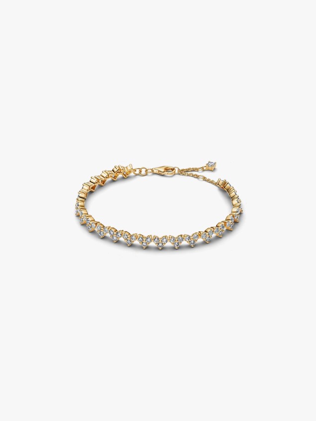 Pulseira Coração com Pedras Triplas
