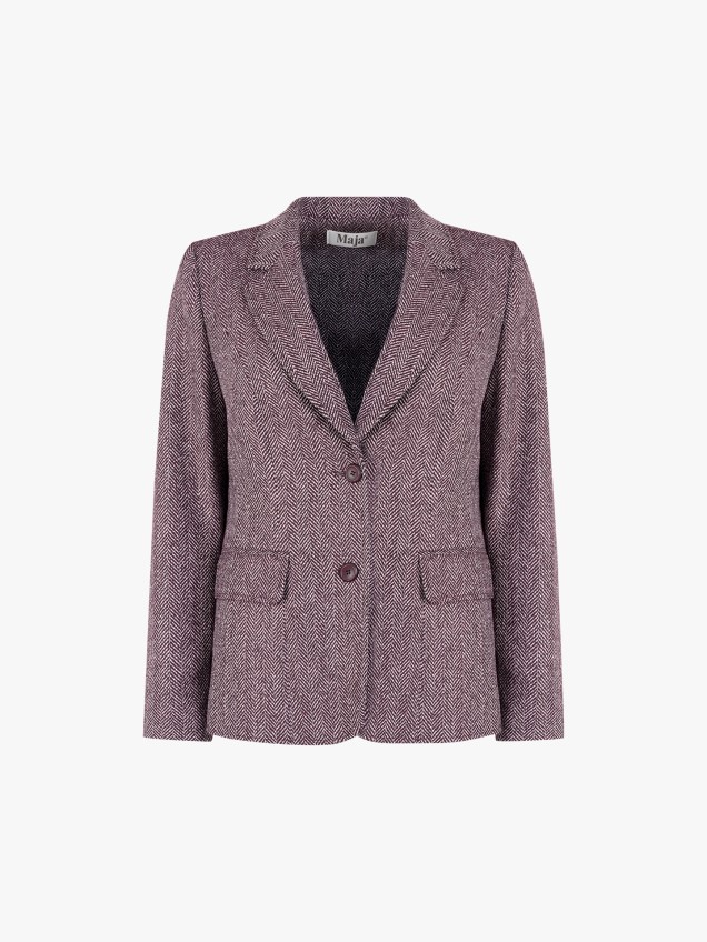 Blazer com Padrão Espinha de Peixe