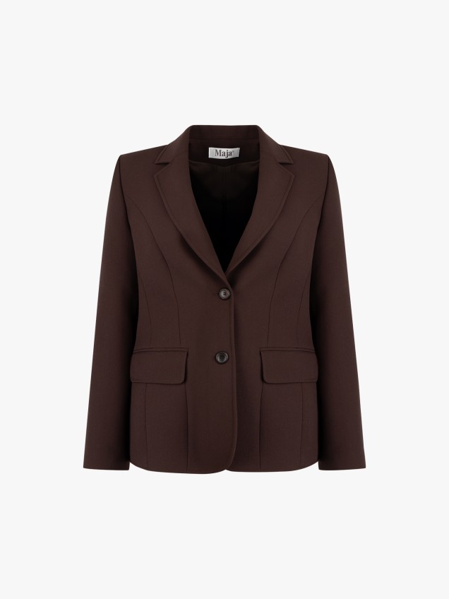 Blazer com Gola de Lapela