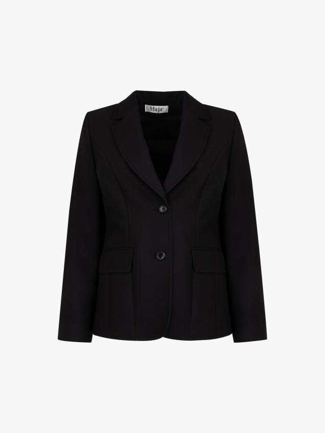 Blazer com Gola de Lapela