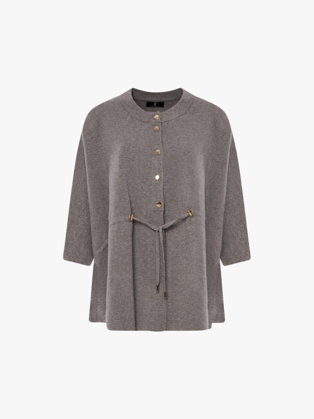 Casaco de Malha Oversize Estilo Capa
