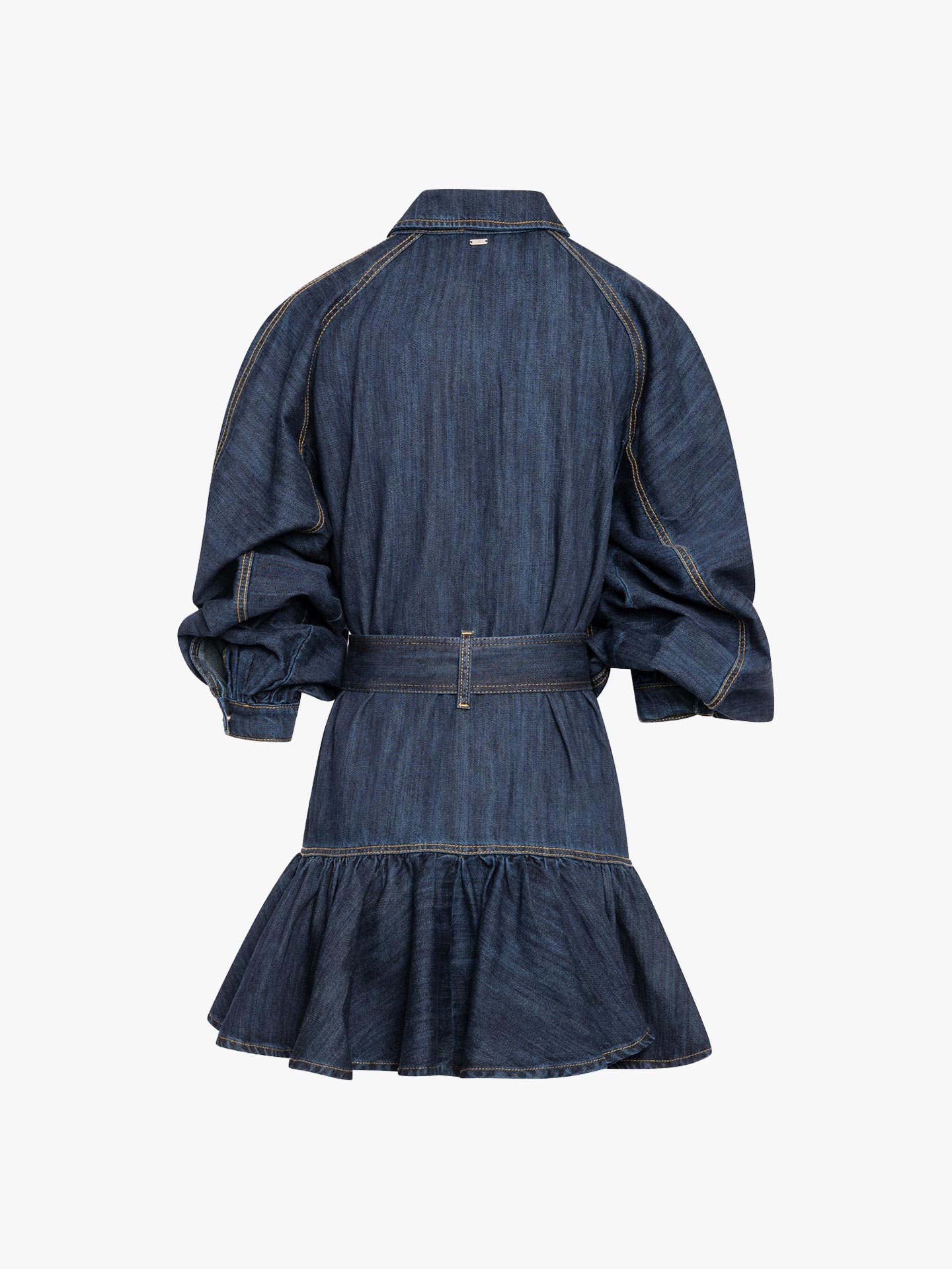 Vestido Curto Regular Fit em Ganga