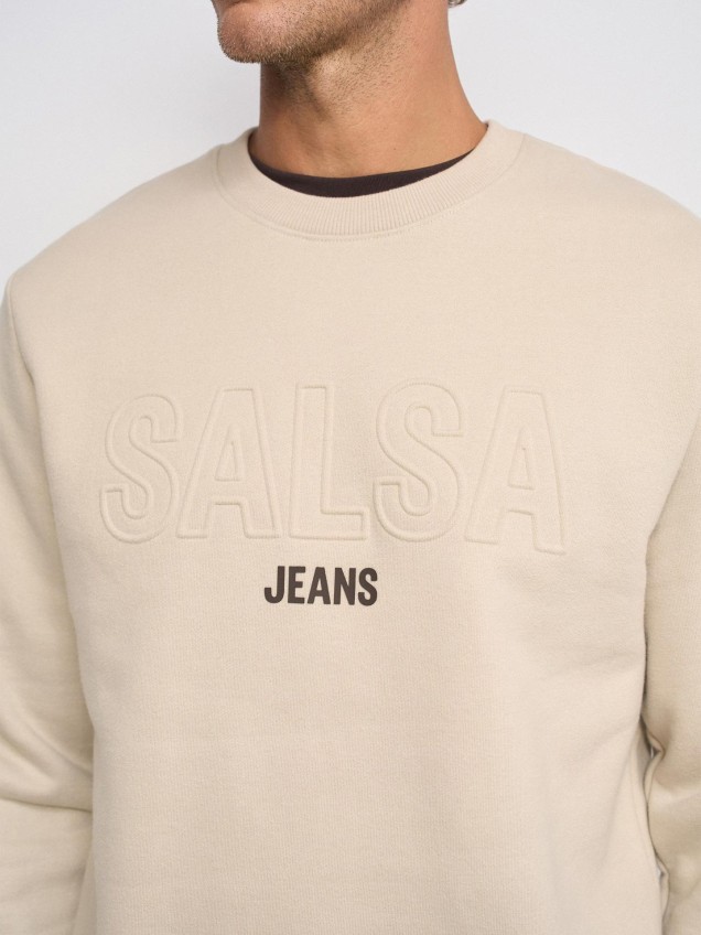 Sweatshirt com Decote Redondo e Branding