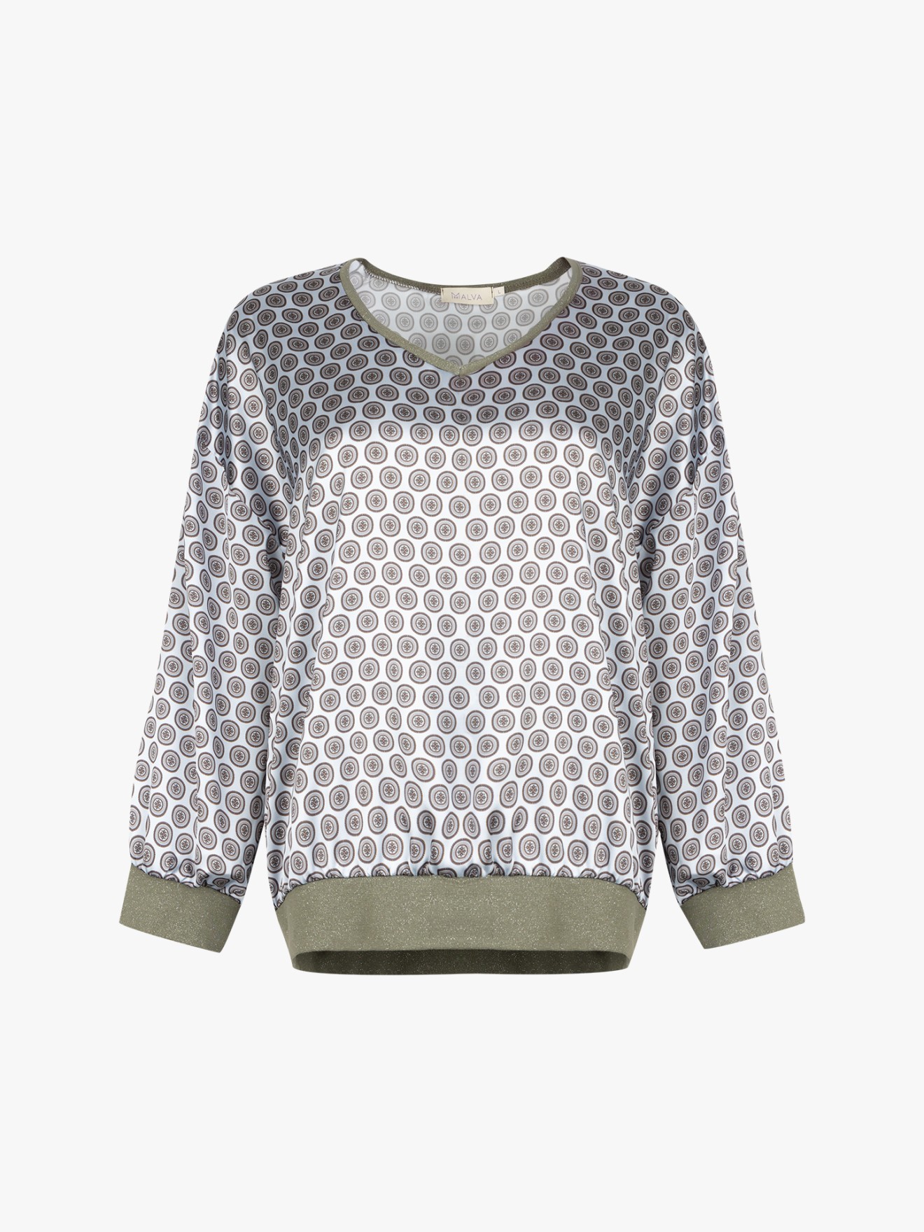 Blusa Estampada com Decote em V