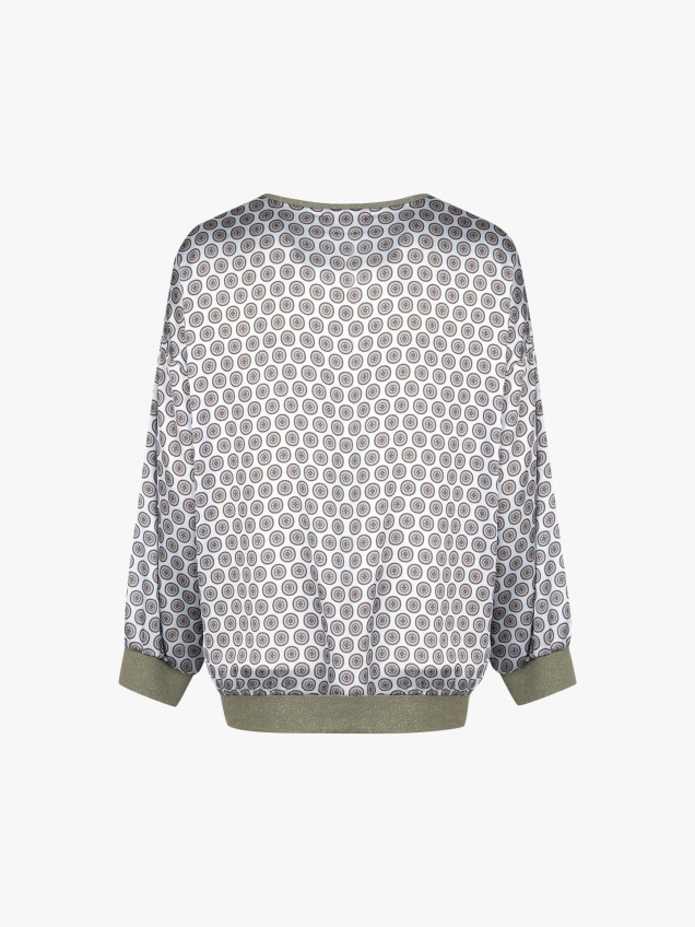 Blusa Estampada com Decote em V