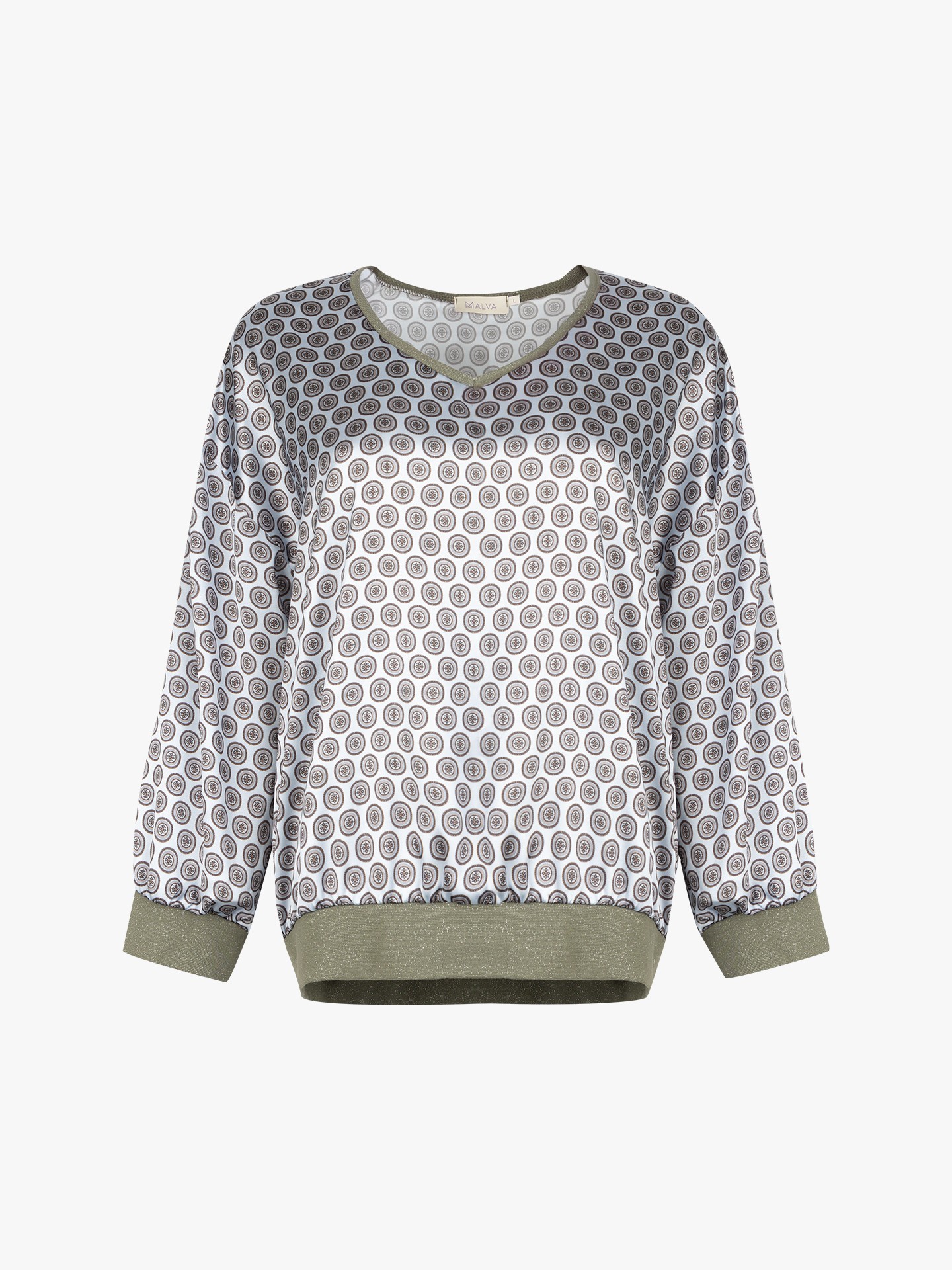 Blusa Estampada com Decote em V