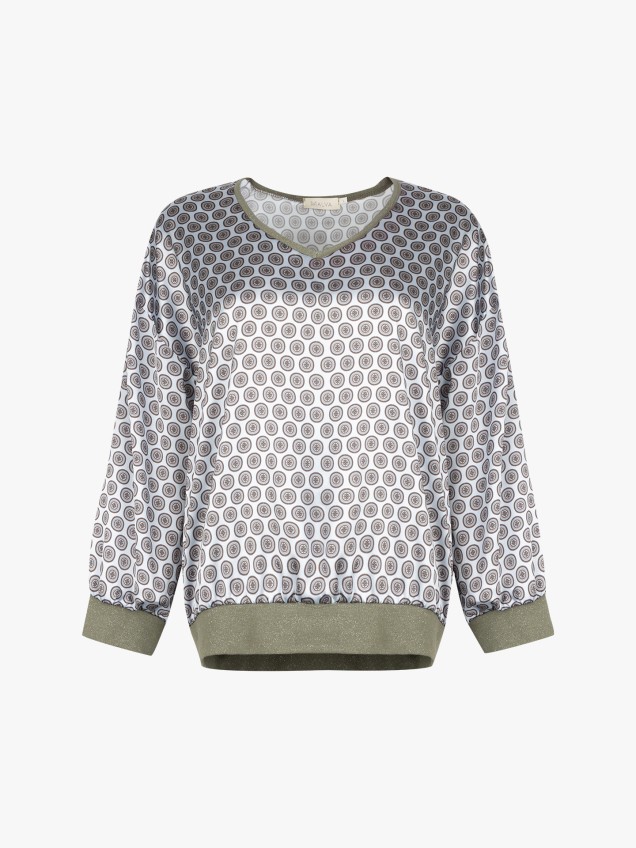 Blusa Estampada com Decote em V