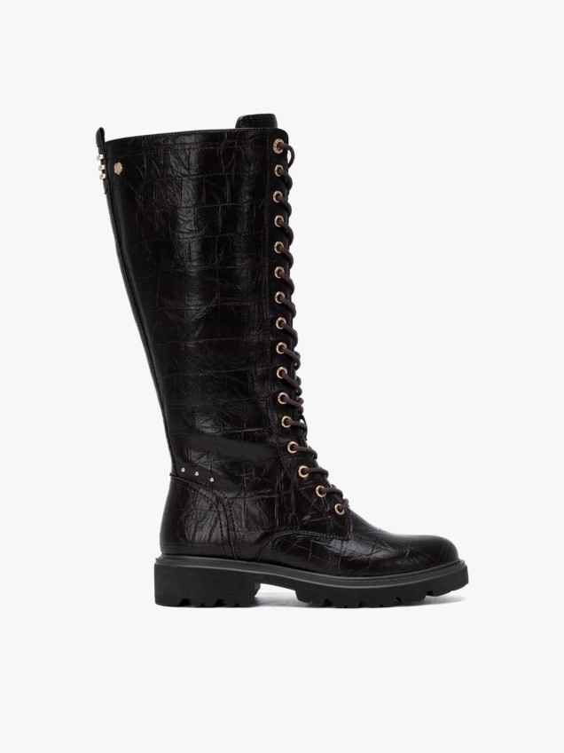 Botas de Estilo Militar com Atacadores