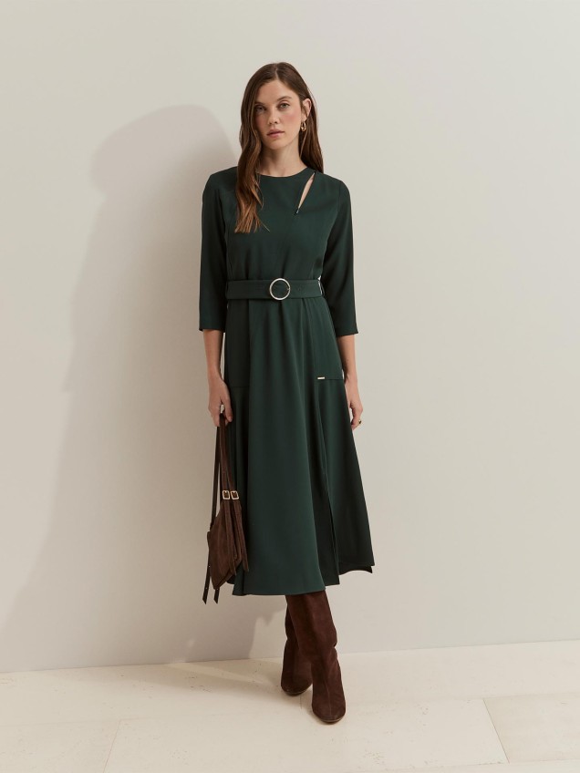 Vestido Midi com Cinto