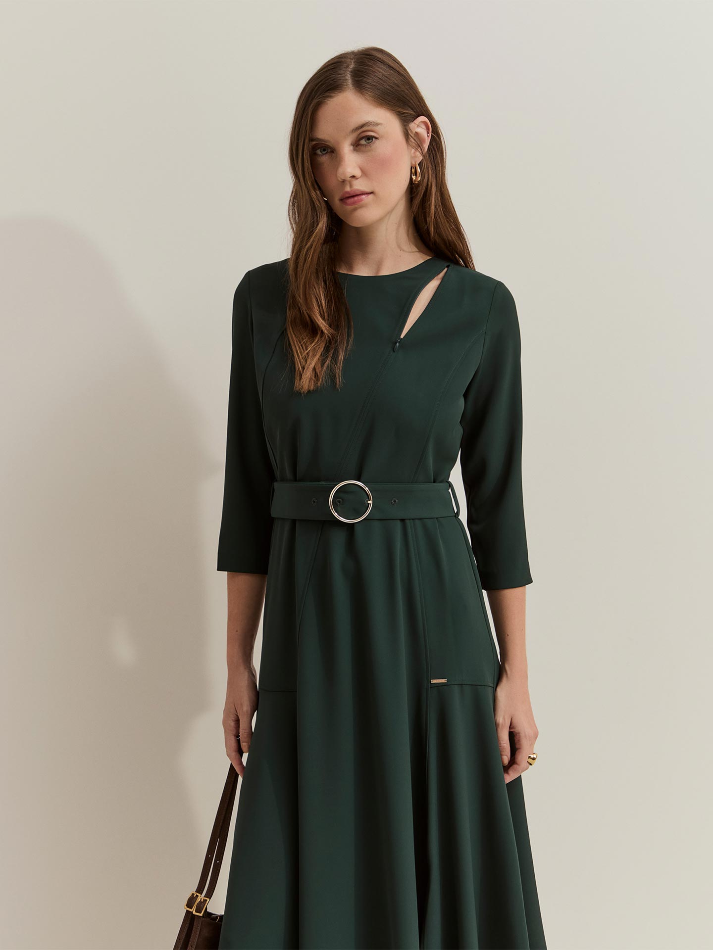 Vestido Midi com Cinto