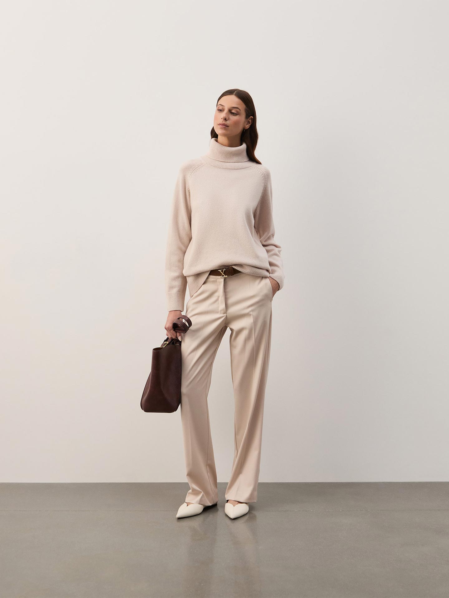 Camisola de Malha com Gola Alta