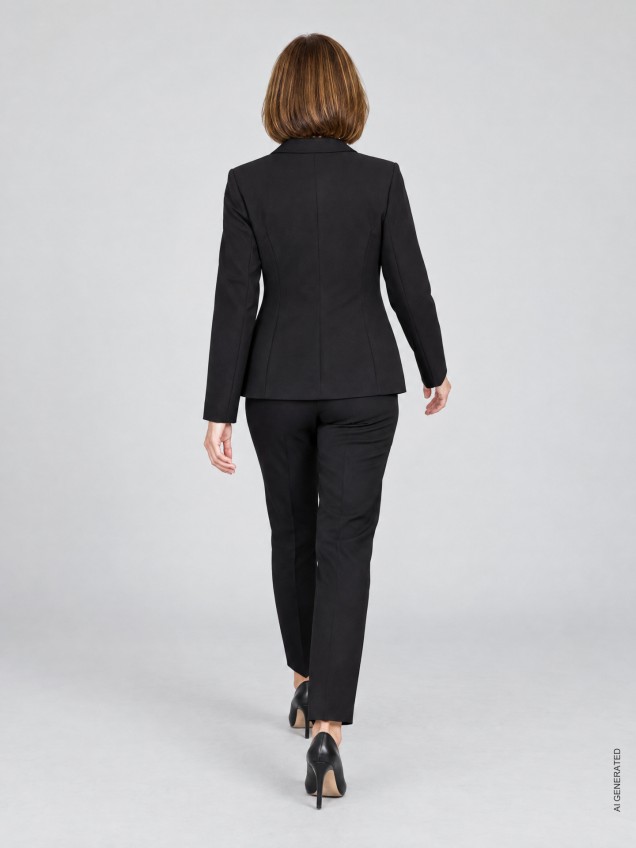 Blazer com Gola de Lapela