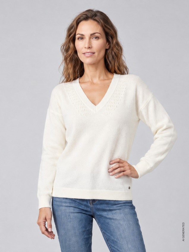 Camisola de Malha com Decote em V
