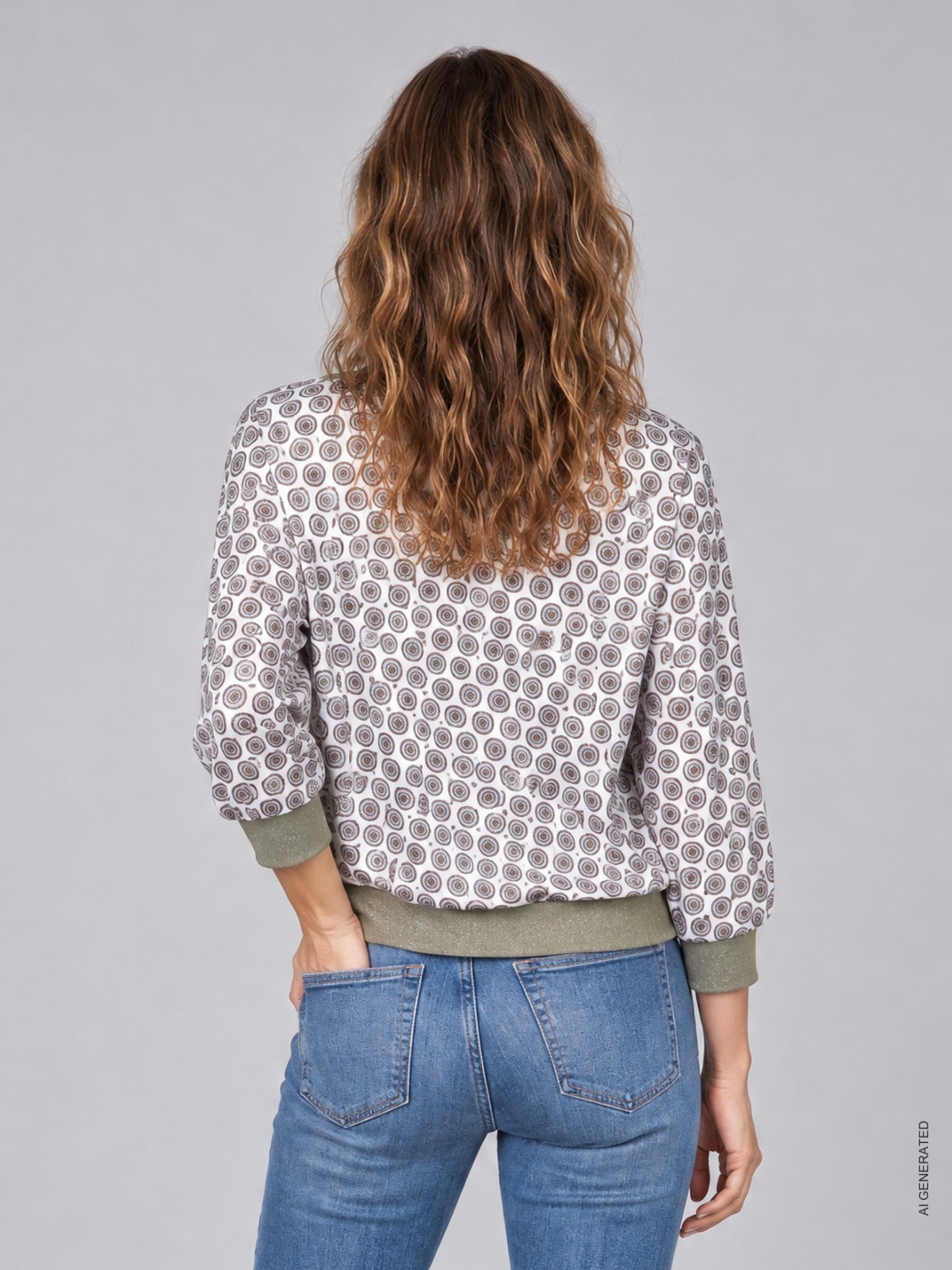 Blusa Estampada com Decote em V