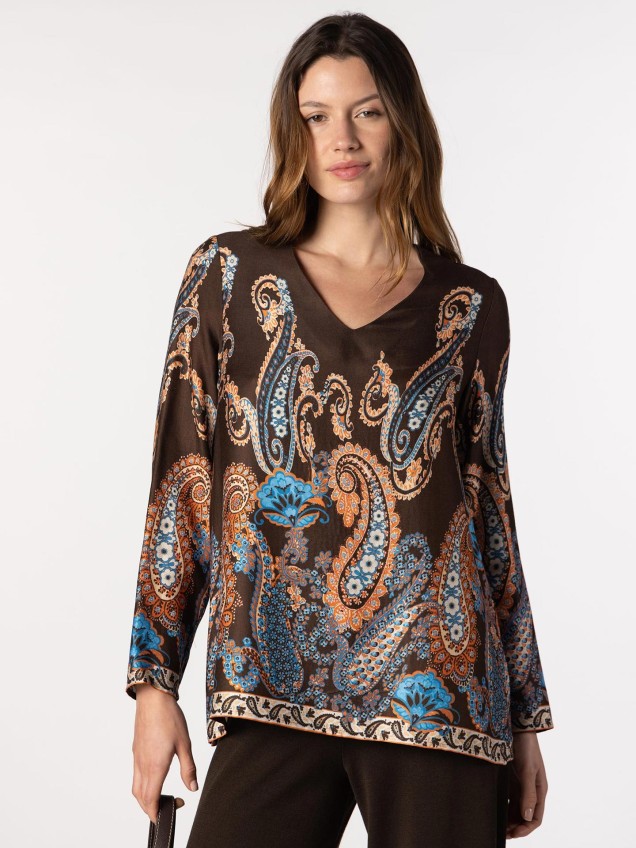Túnica com Estampado Paisley
