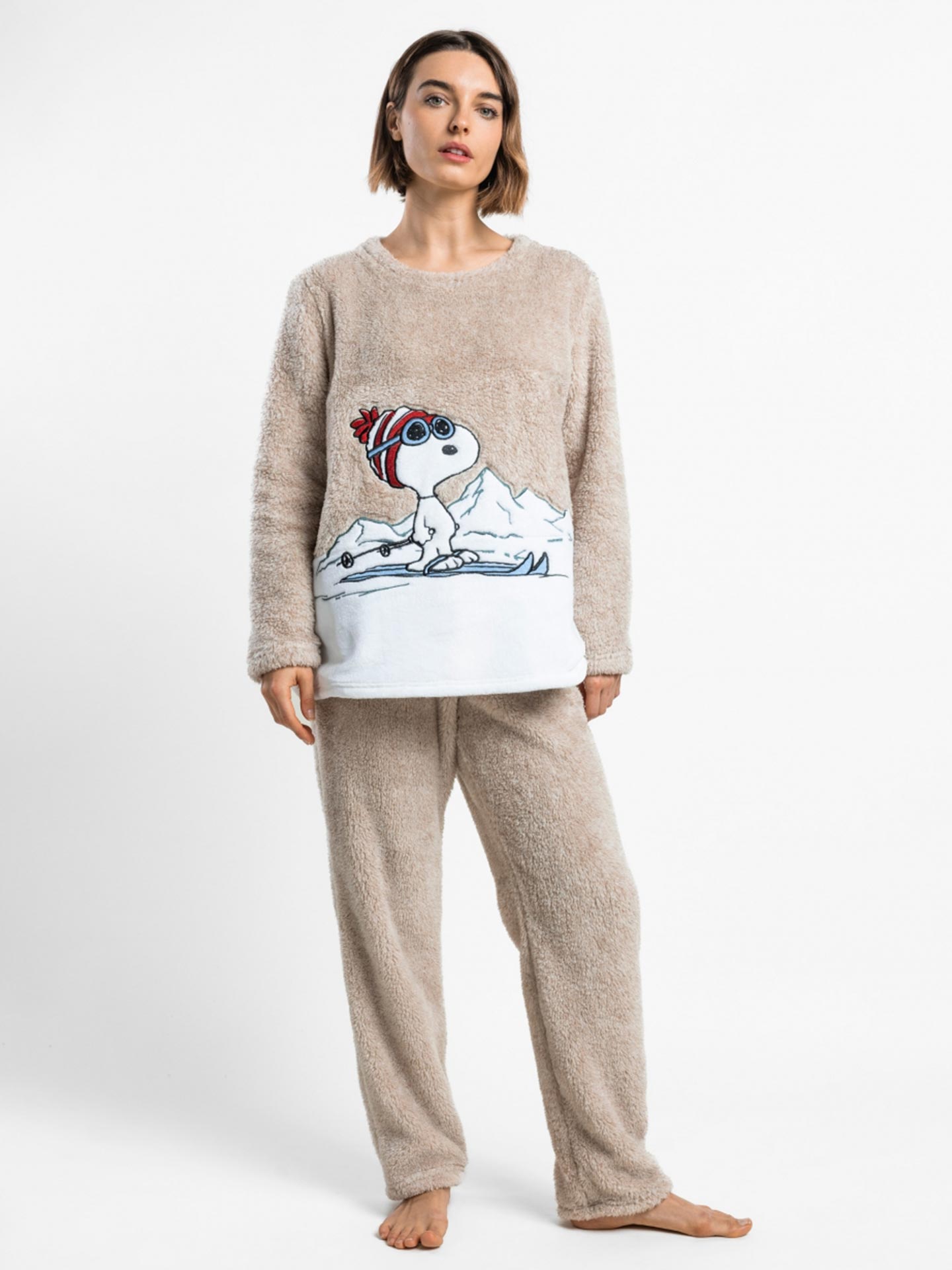 Pijama Polar de Manga Comprida Snoopy Mountain