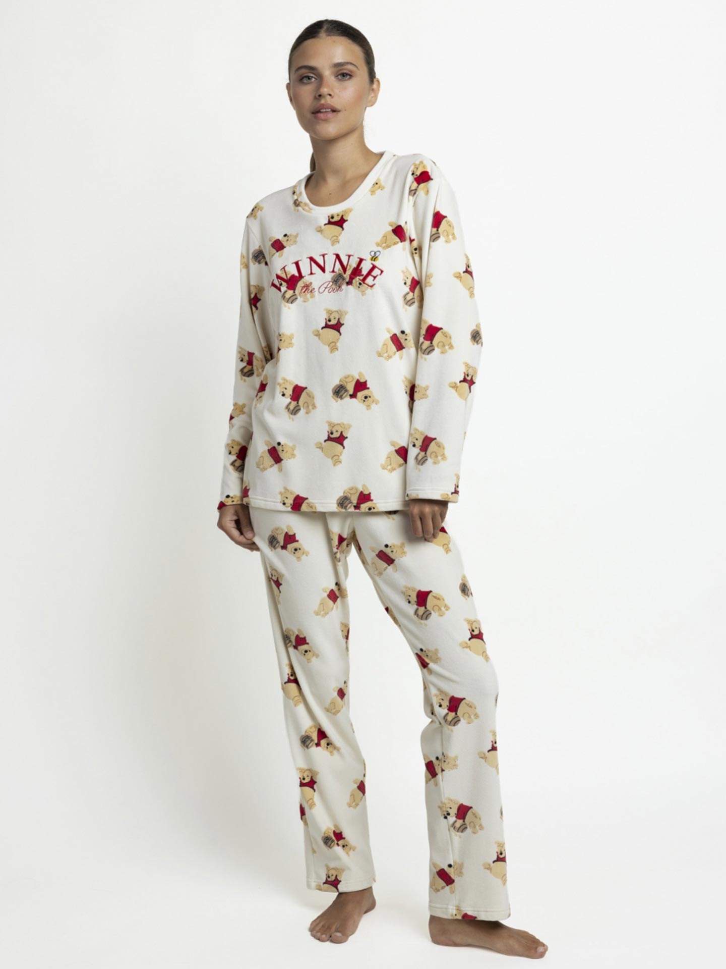 Pijama de Manga Comprida em Veludo Winnie The Pooh