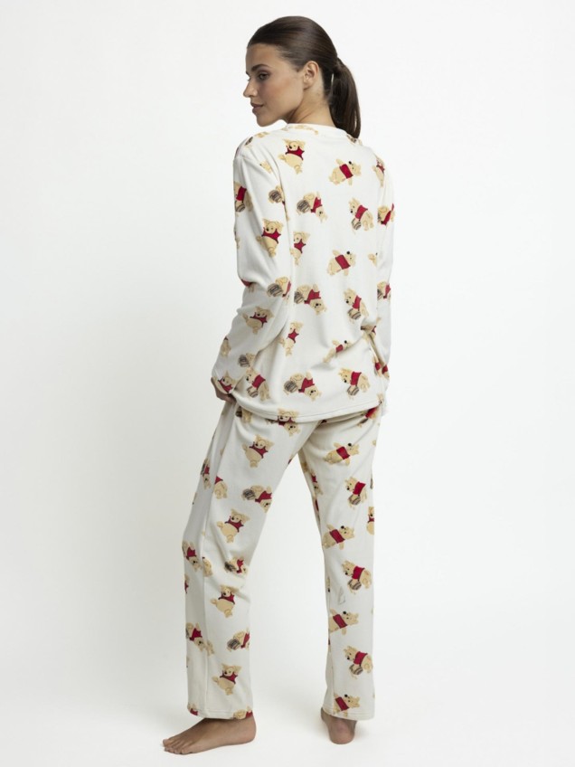 Pijama de Manga Comprida em Veludo Winnie The Pooh