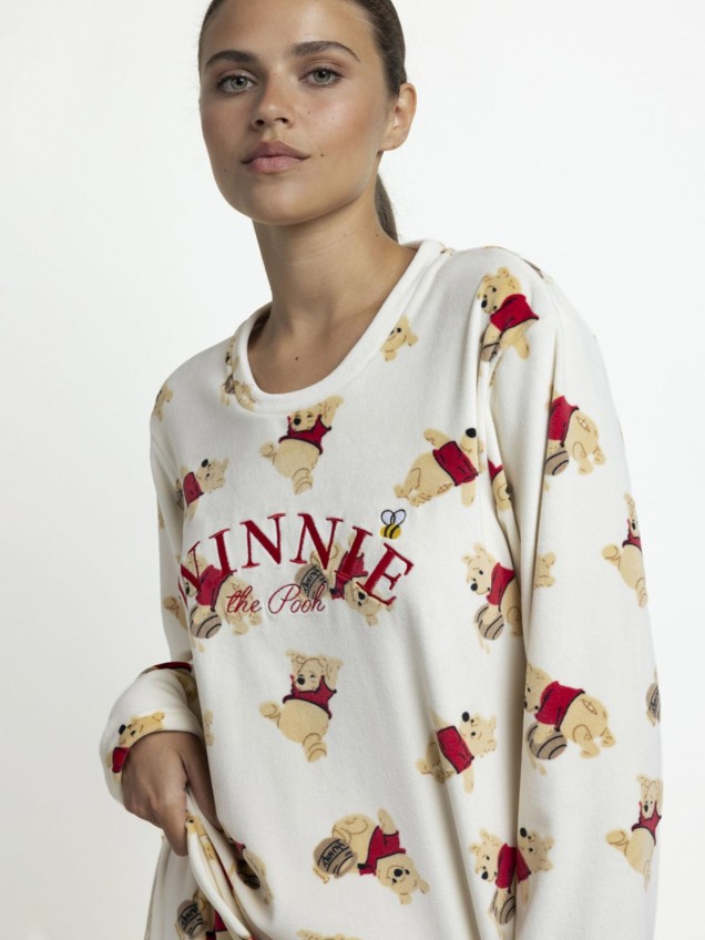 Pijama de Manga Comprida em Veludo Winnie The Pooh