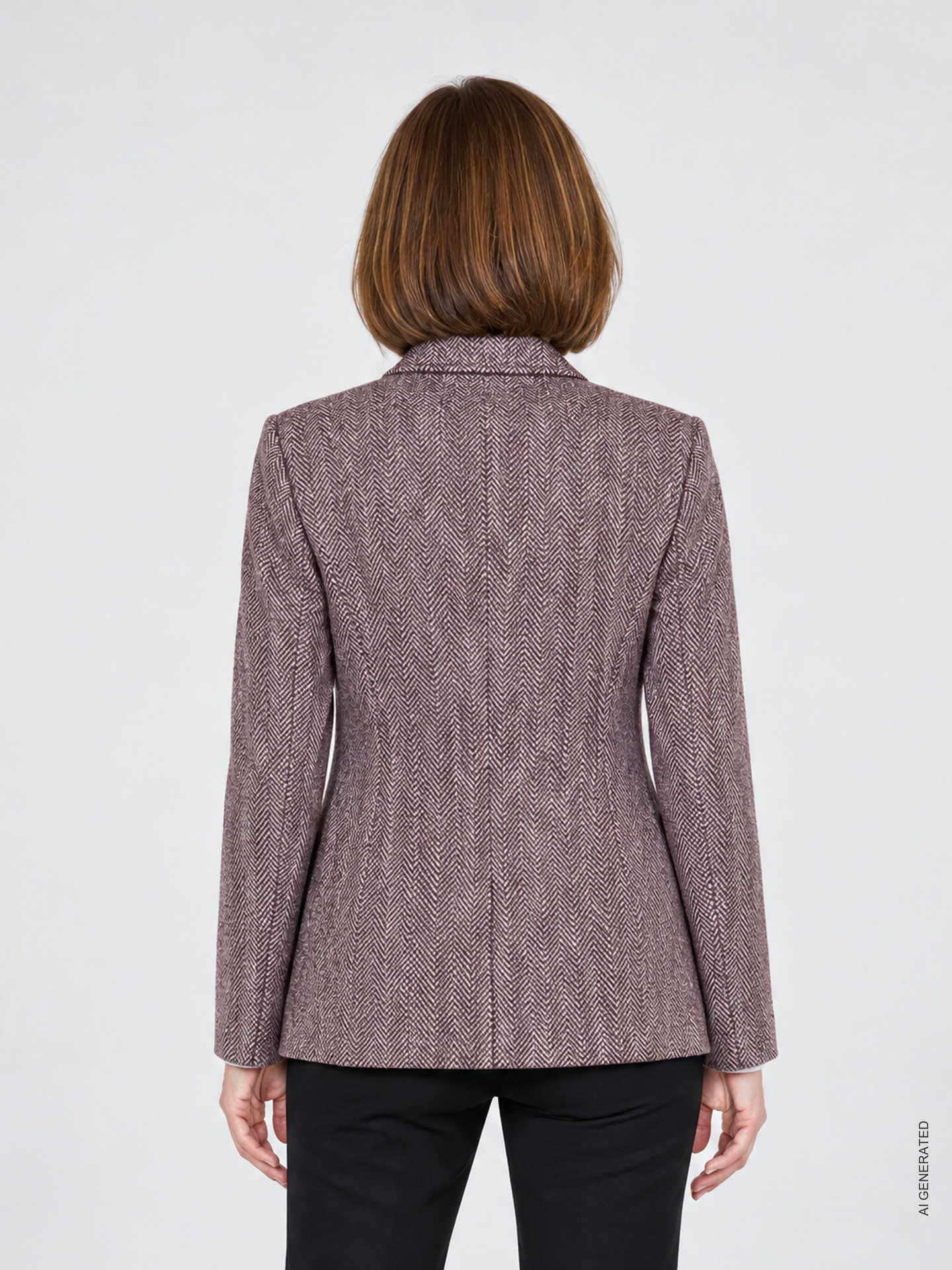 Blazer com Padrão Espinha de Peixe