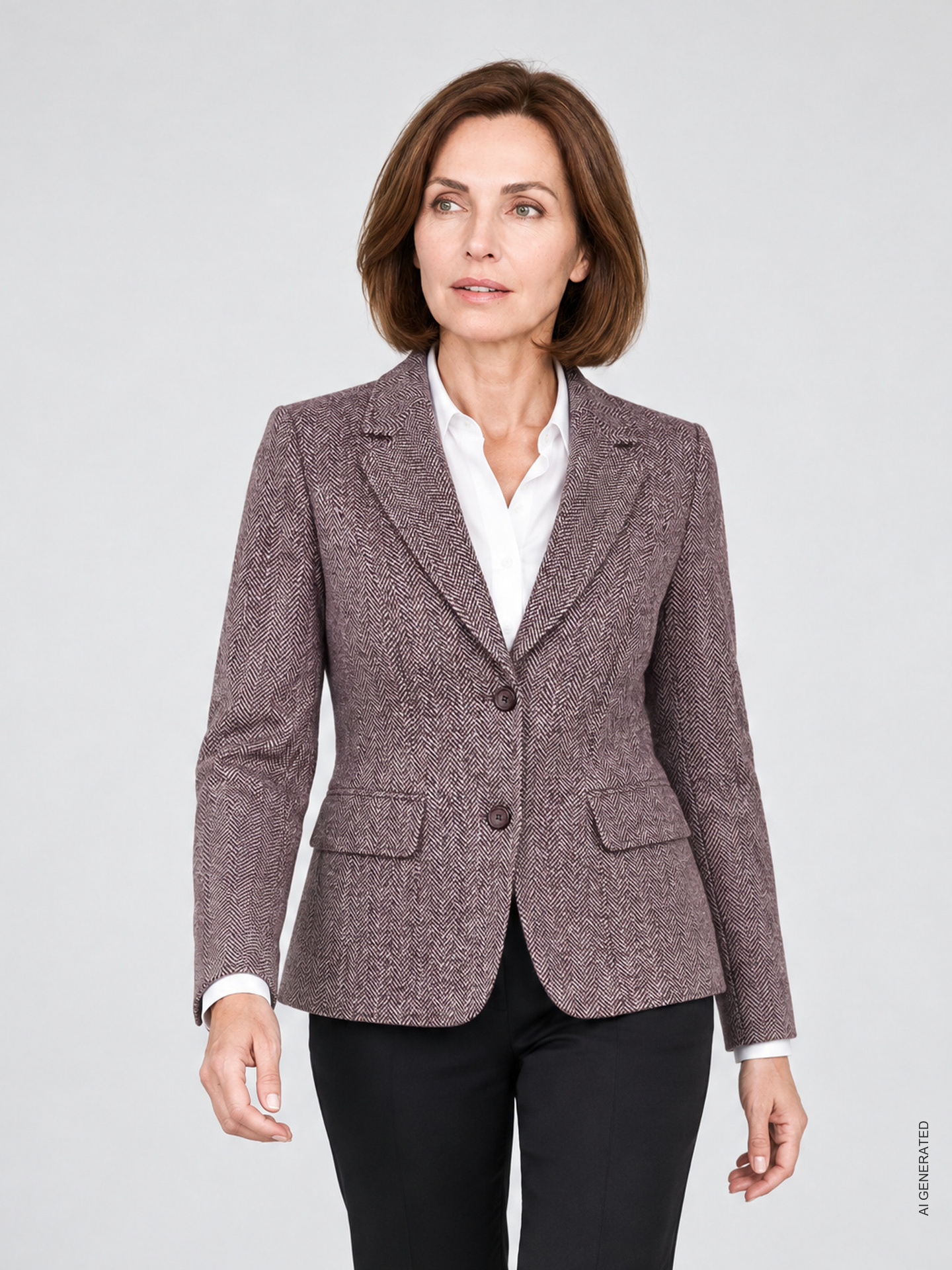 Blazer com Padrão Espinha de Peixe