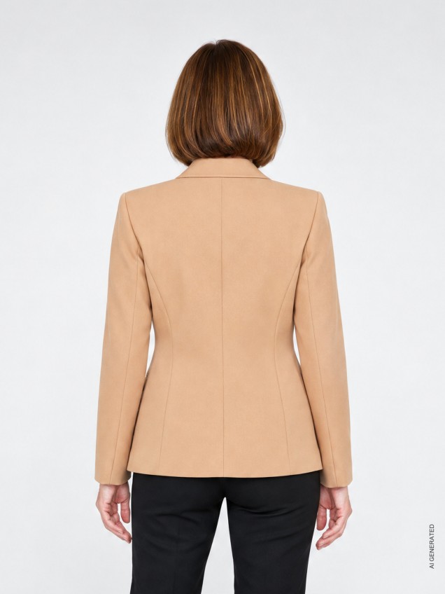 Blazer com Gola de Lapela