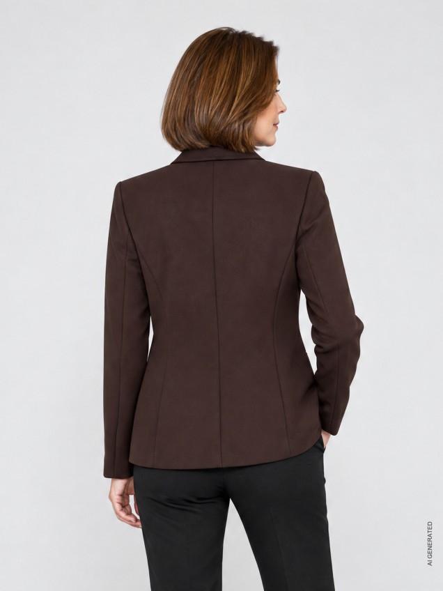 Blazer com Gola de Lapela