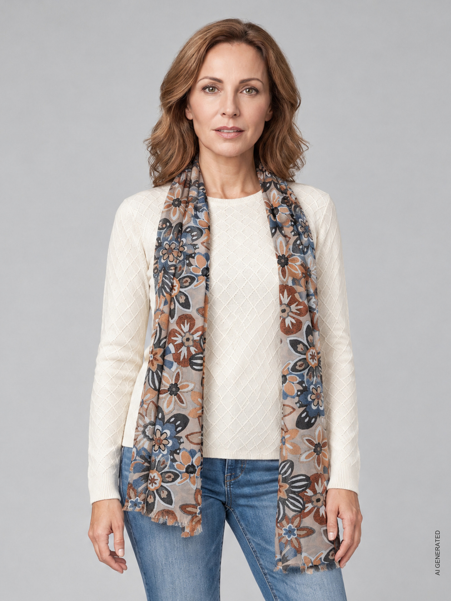 Echarpe com Padr�o Floral