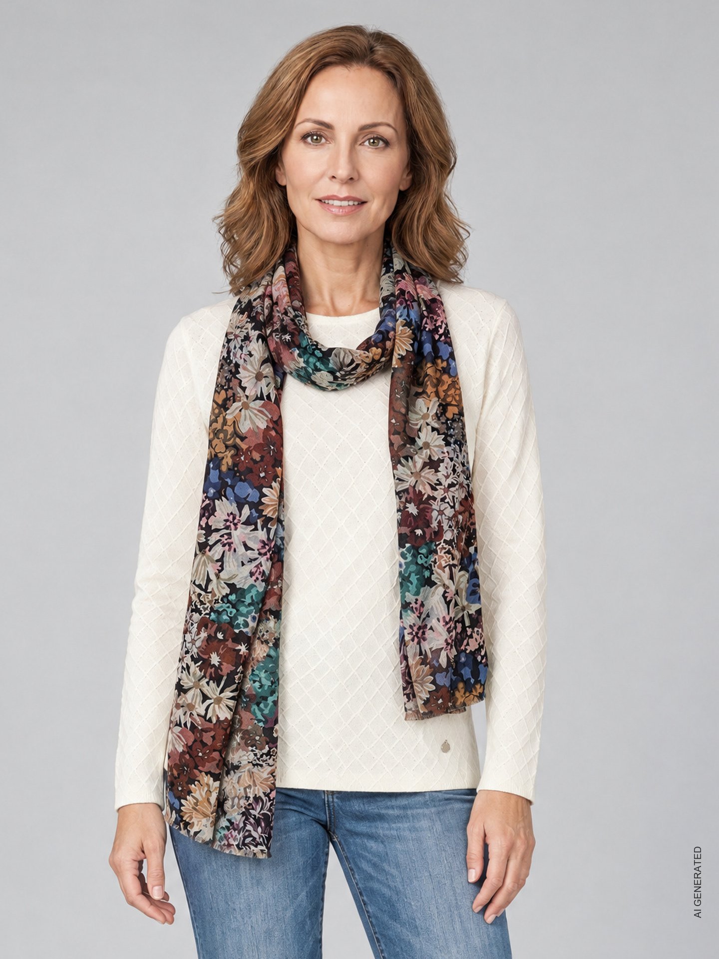 Echarpe com Padr�o Floral