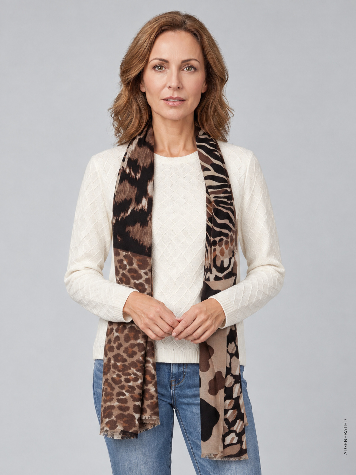 Echarpe com Padr�o Animal Print
