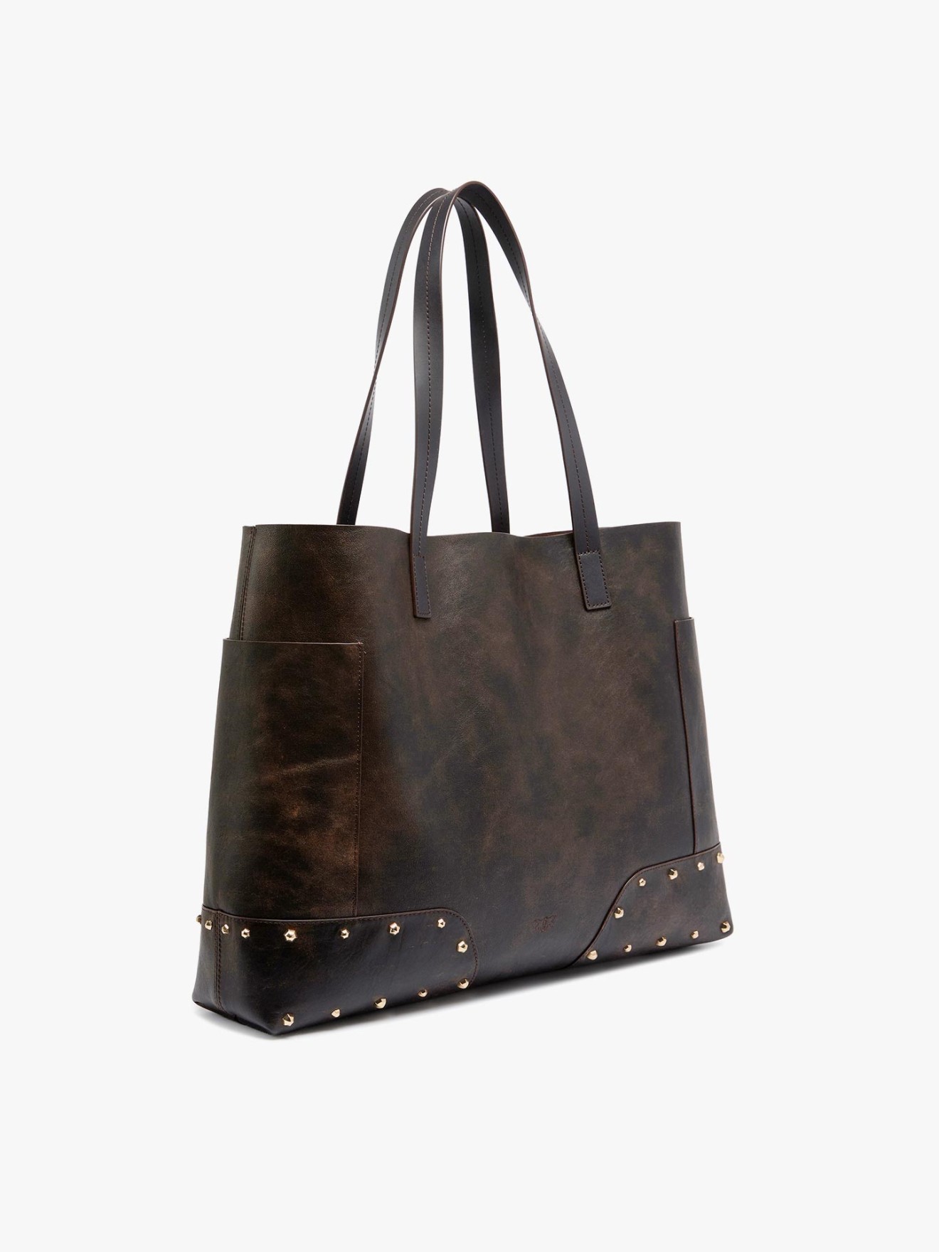 Mala Shopper com Tachas e Bolsos Laterais