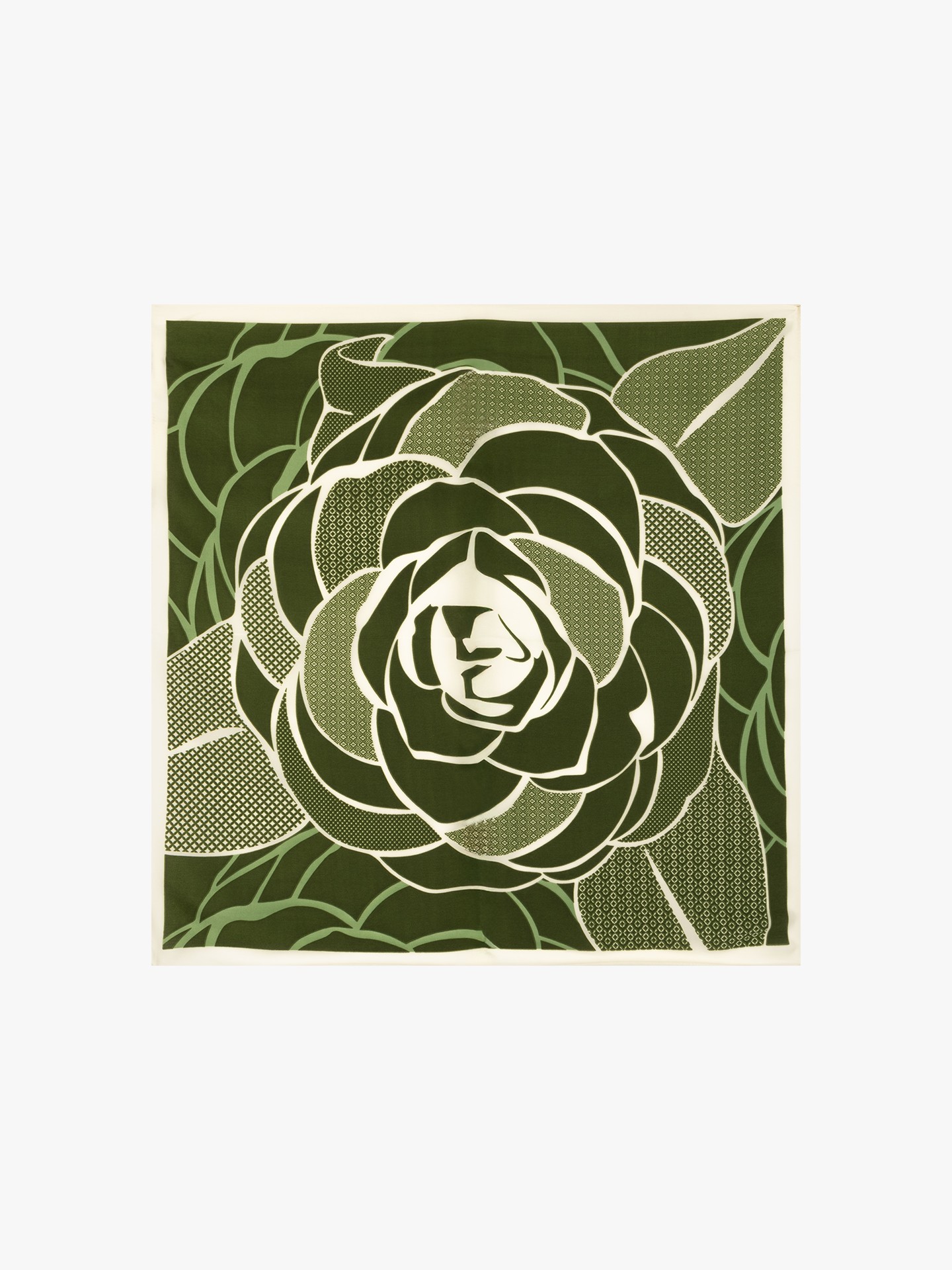 Lenço Quadrado com Padrão Floral