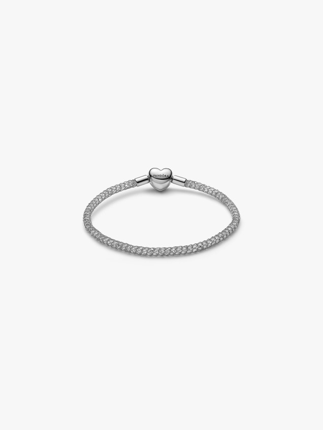 Pulseira em Malha com Fecho em Coração