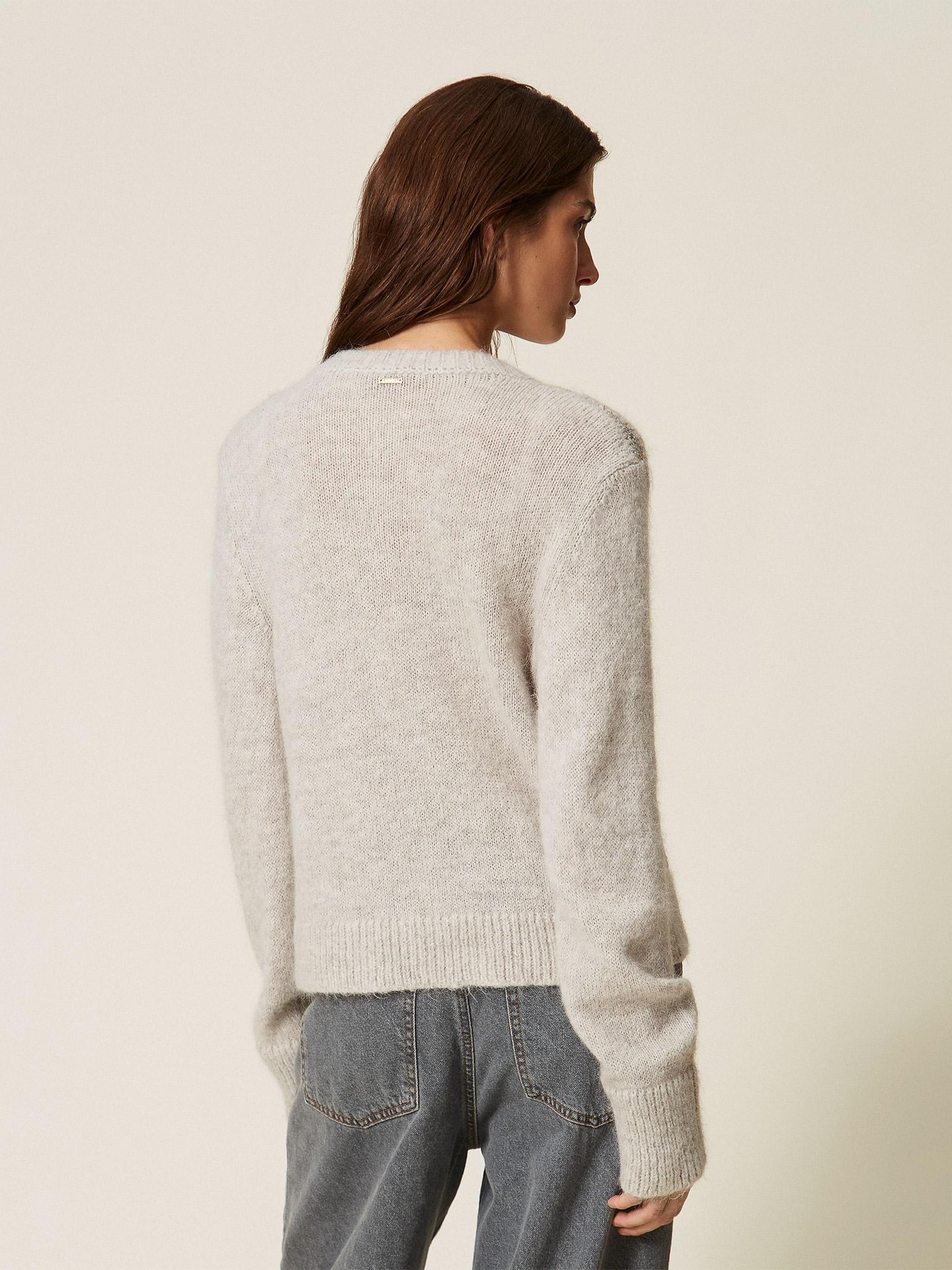 Casaco de Malha Jacquard com Lantejoulas