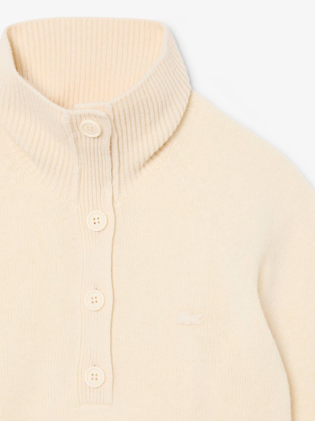 Camisola de Gola Alta com Botões