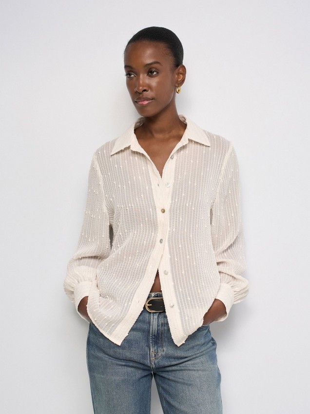 Camisa Texturada com Lantejoulas