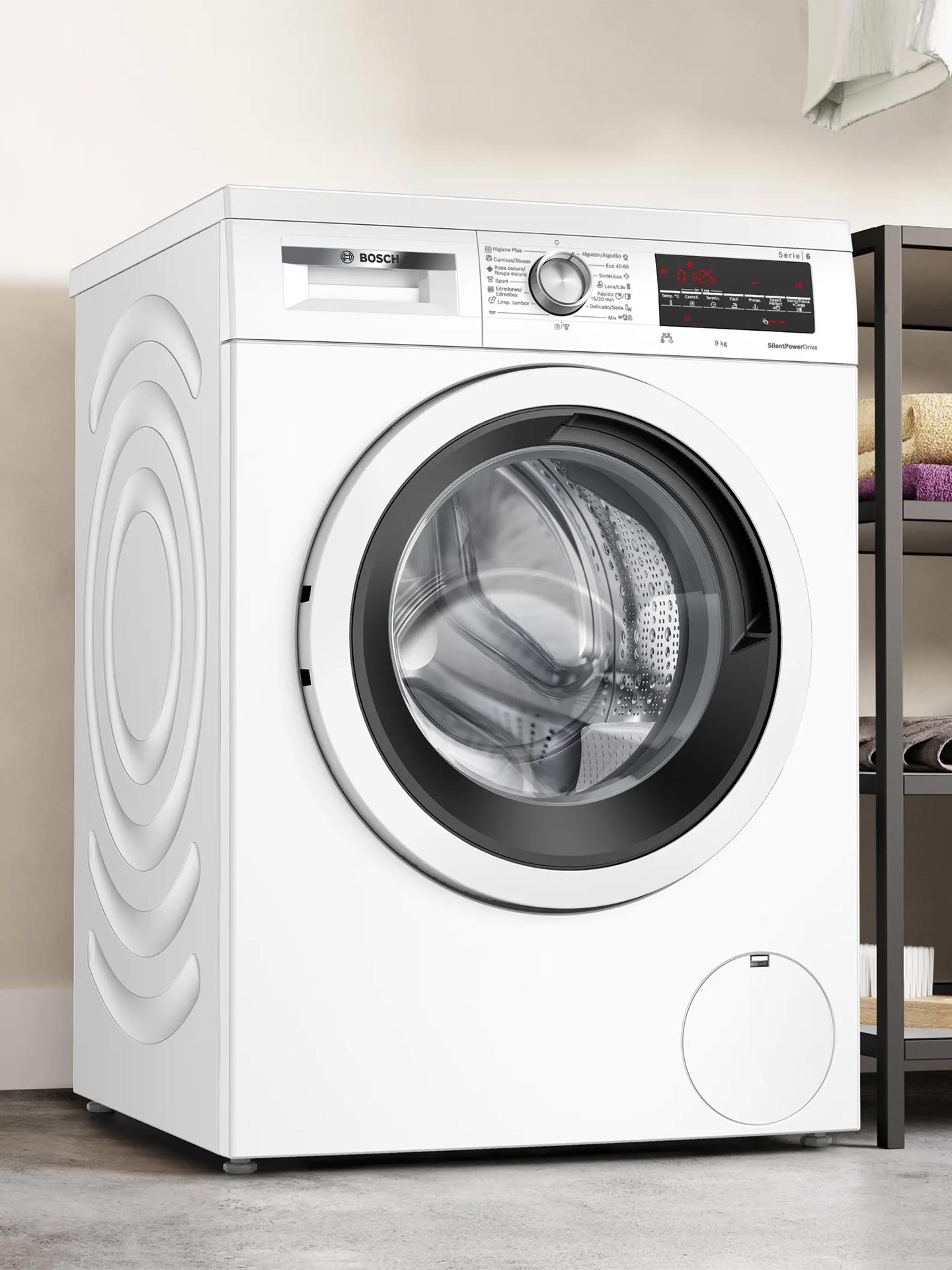 Máquina de Lavar Roupa de Carga Frontal 9 Kg 1400 Rpm