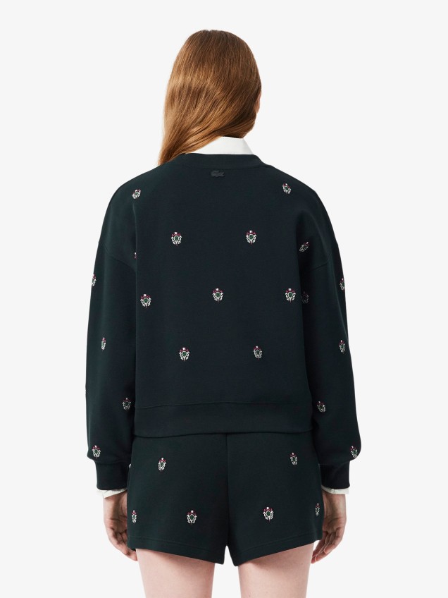 Sweatshirt Oversize em Piqué com Bordados