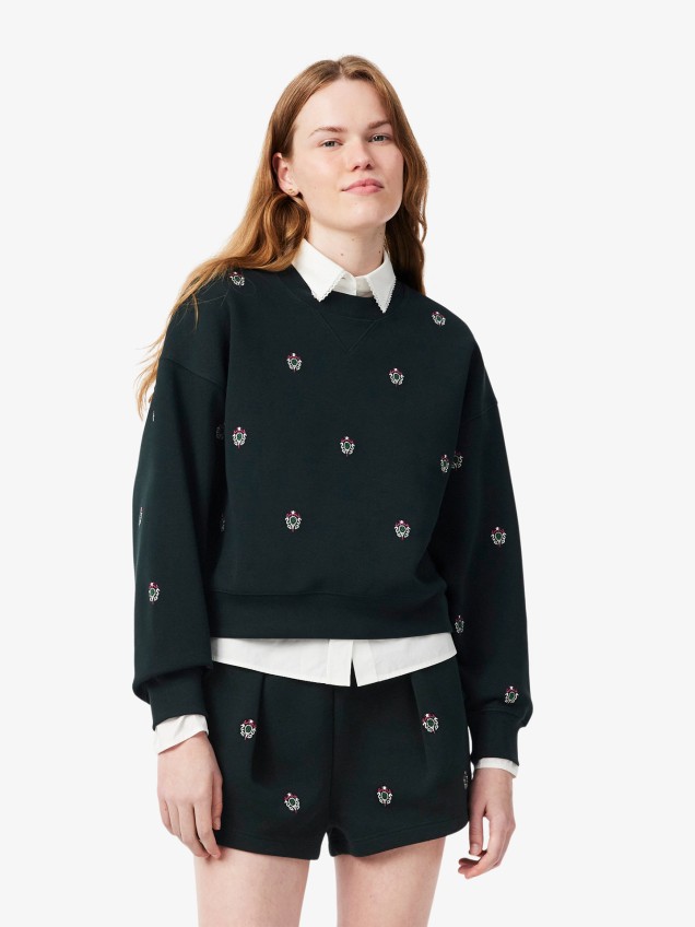 Sweatshirt Oversize em Piqué com Bordados