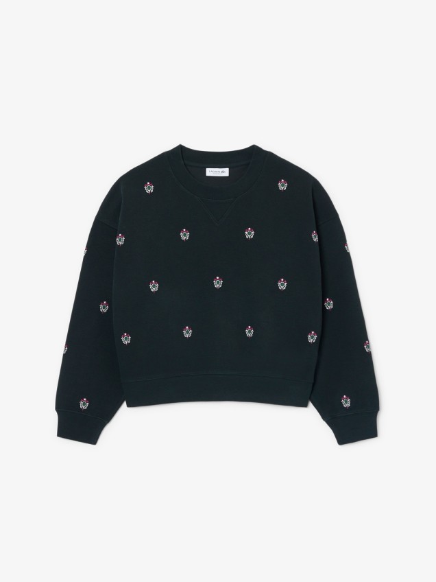 Sweatshirt Oversize em Piqué com Bordados