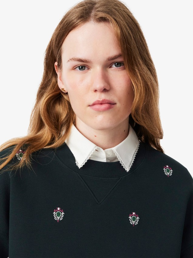 Sweatshirt Oversize em Piqué com Bordados
