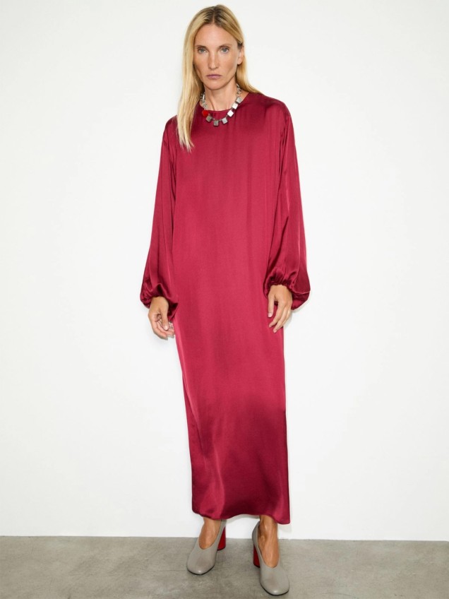 Vestido Comprido em Cetim MCBBASCHI