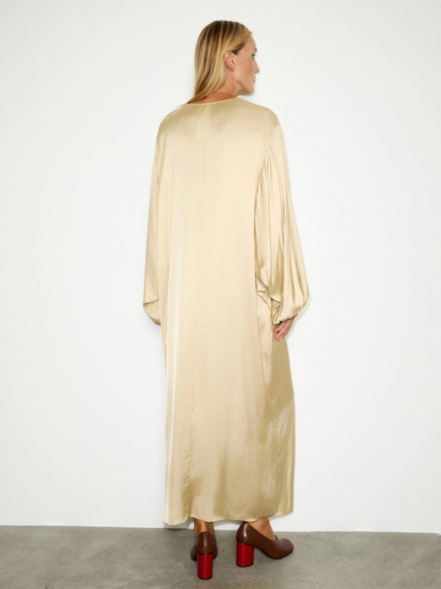 Vestido Comprido em Cetim MCBBASCHI