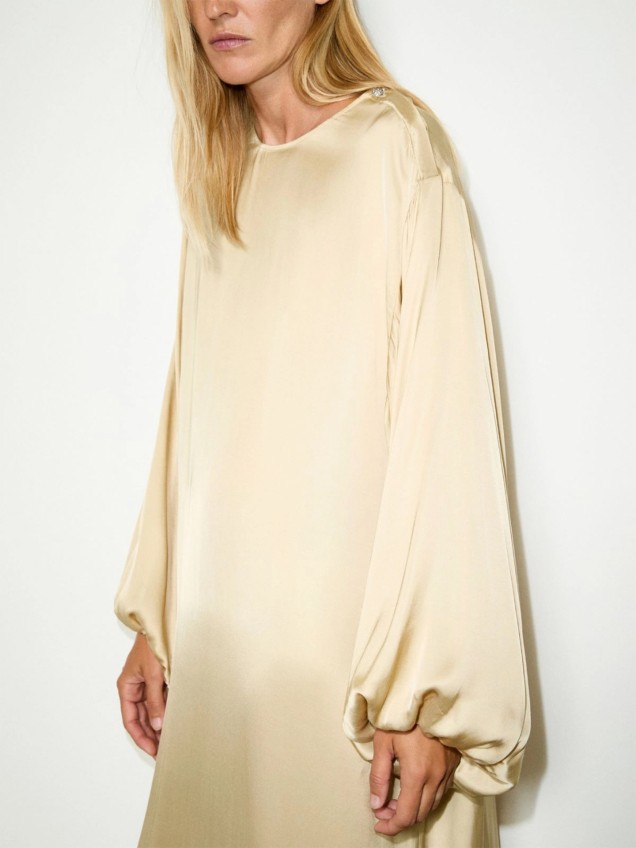 Vestido Comprido em Cetim MCBBASCHI