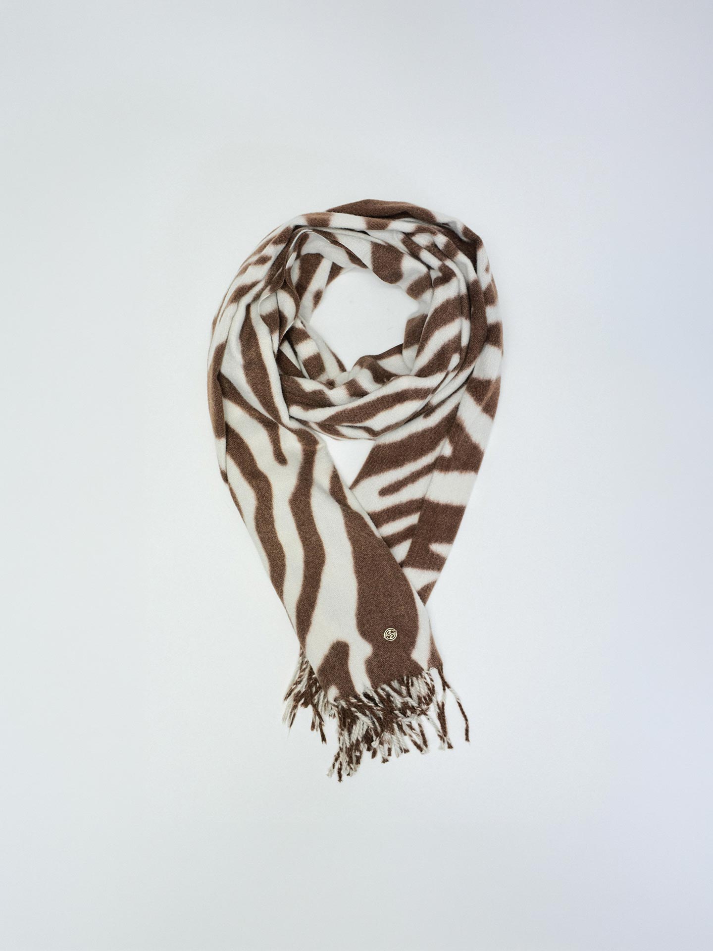 Cachecol Animal Print com Franjas