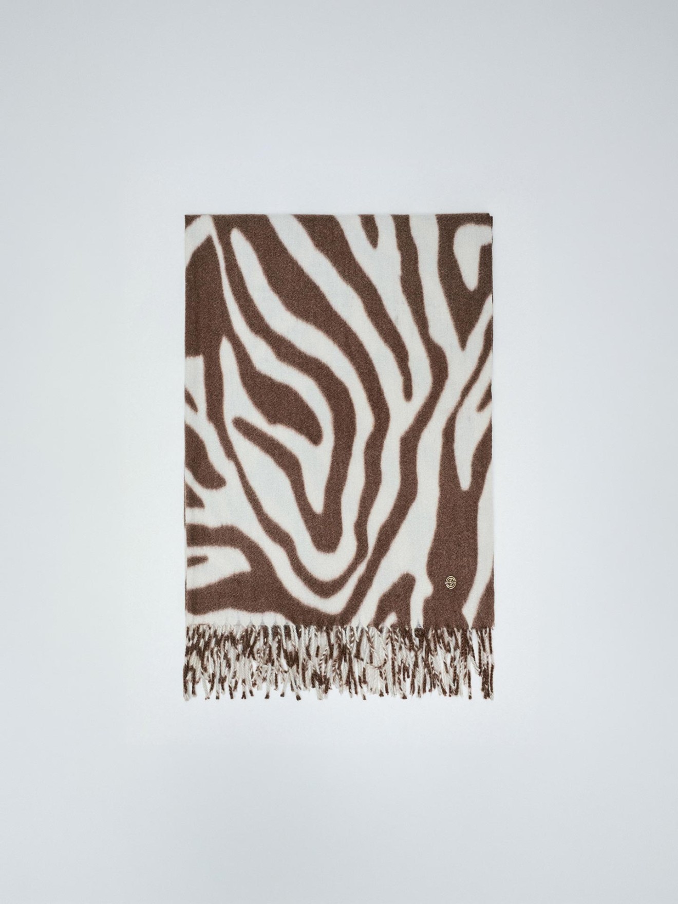 Cachecol Animal Print com Franjas